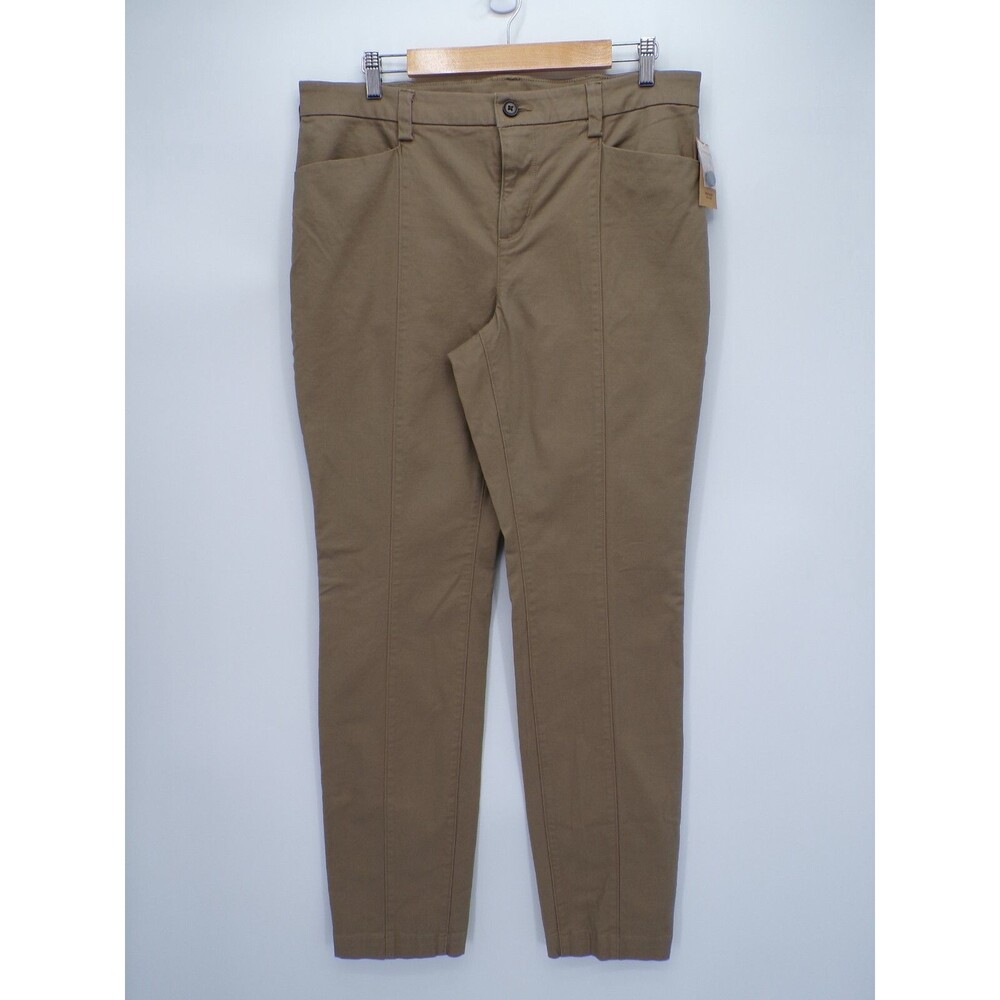 New Duluth Trading Womens Workday Warrior Chino Pants Slim Leg Khaki 14x33